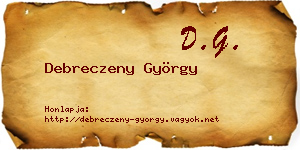 Debreczeny György névjegykártya