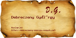 Debreczeny György névjegykártya