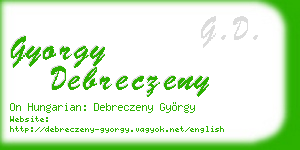 gyorgy debreczeny business card