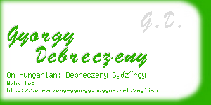 gyorgy debreczeny business card
